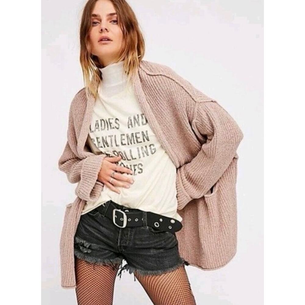 Free People Low Tide Cardigan Sweater Oversized Open Front XS/S - Picture 8 of 8